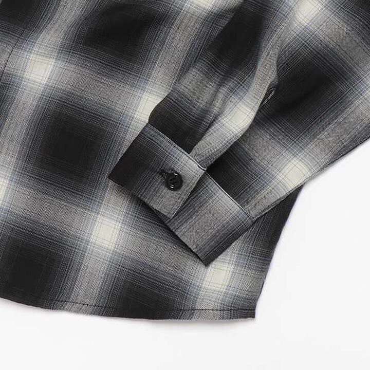 [Link] Ombre Check Emblem Embroidered Shirt,Orange, medium image number 10