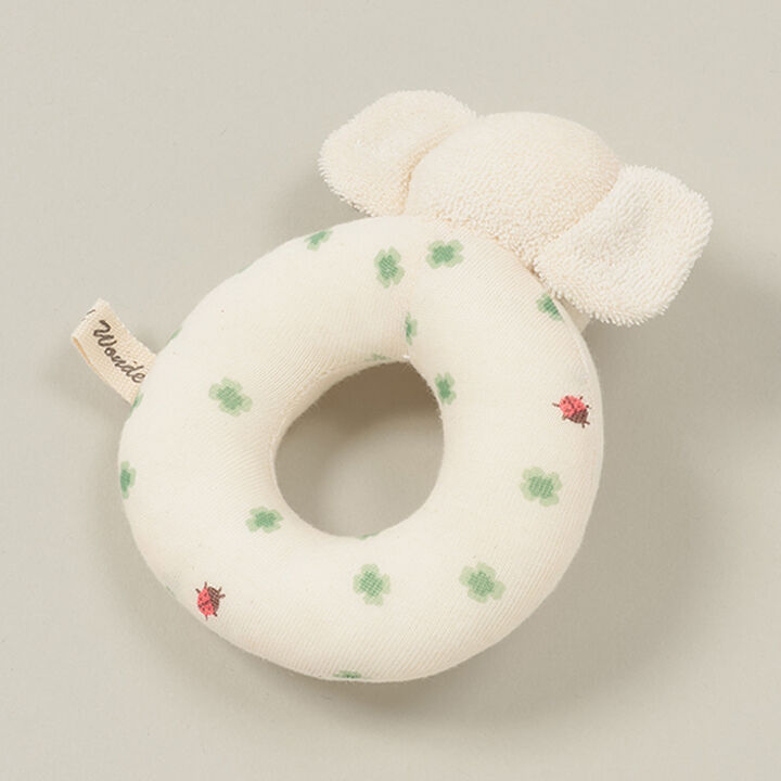 BASIC Elephant Ring Rattle [Made in Japan],Pearl white, medium image number 1