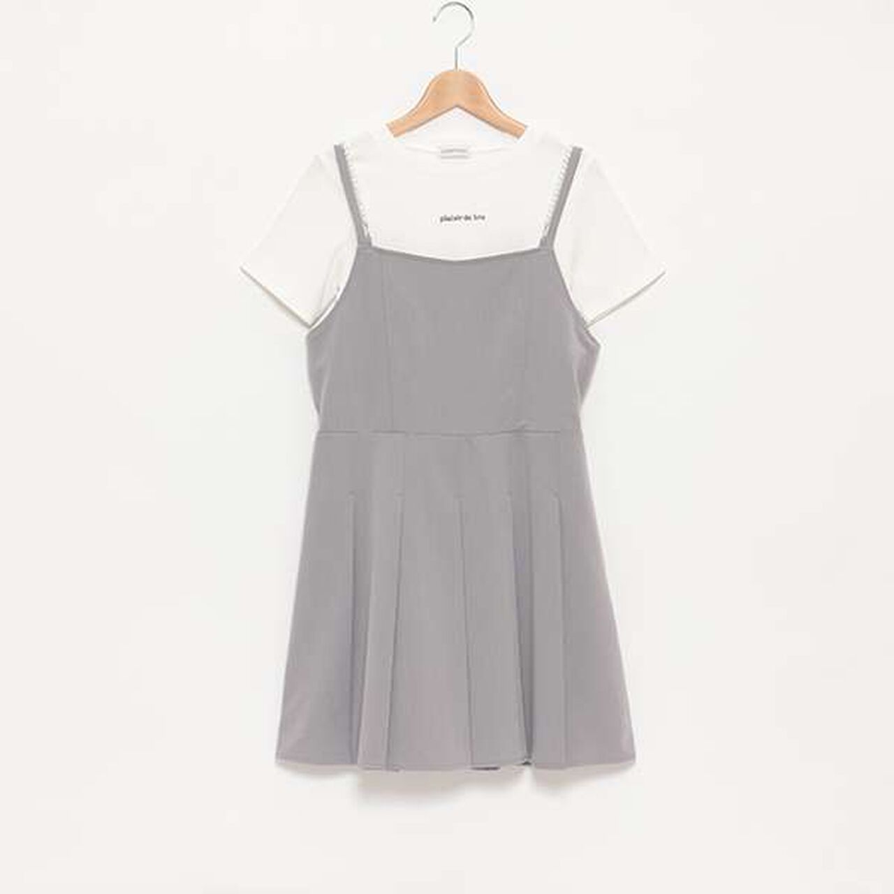 Inner Lining Included Pearl Code Jumpskirt,Gray, large image number 7