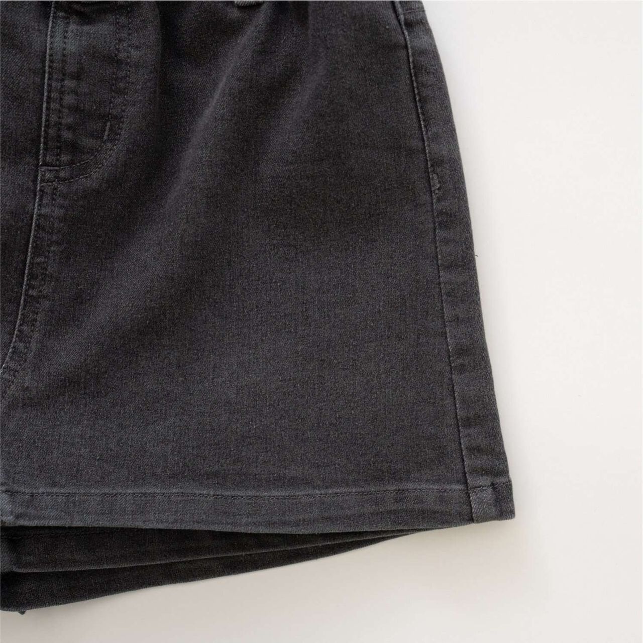 Denim Mini Wrap Skirt Pants,Charcoal gray, large image number 4