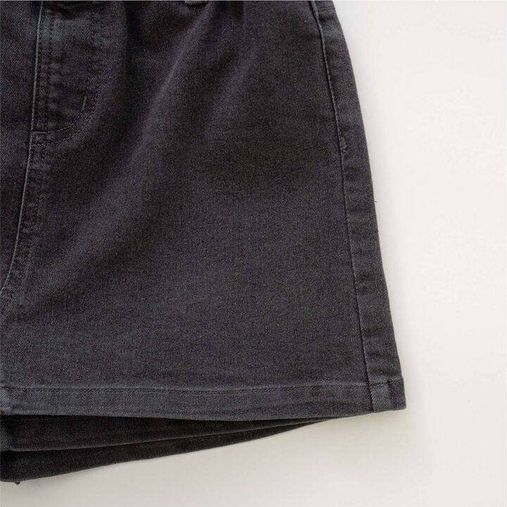 Denim Mini Wrap Skirt Pants,Charcoal gray, medium image number 4