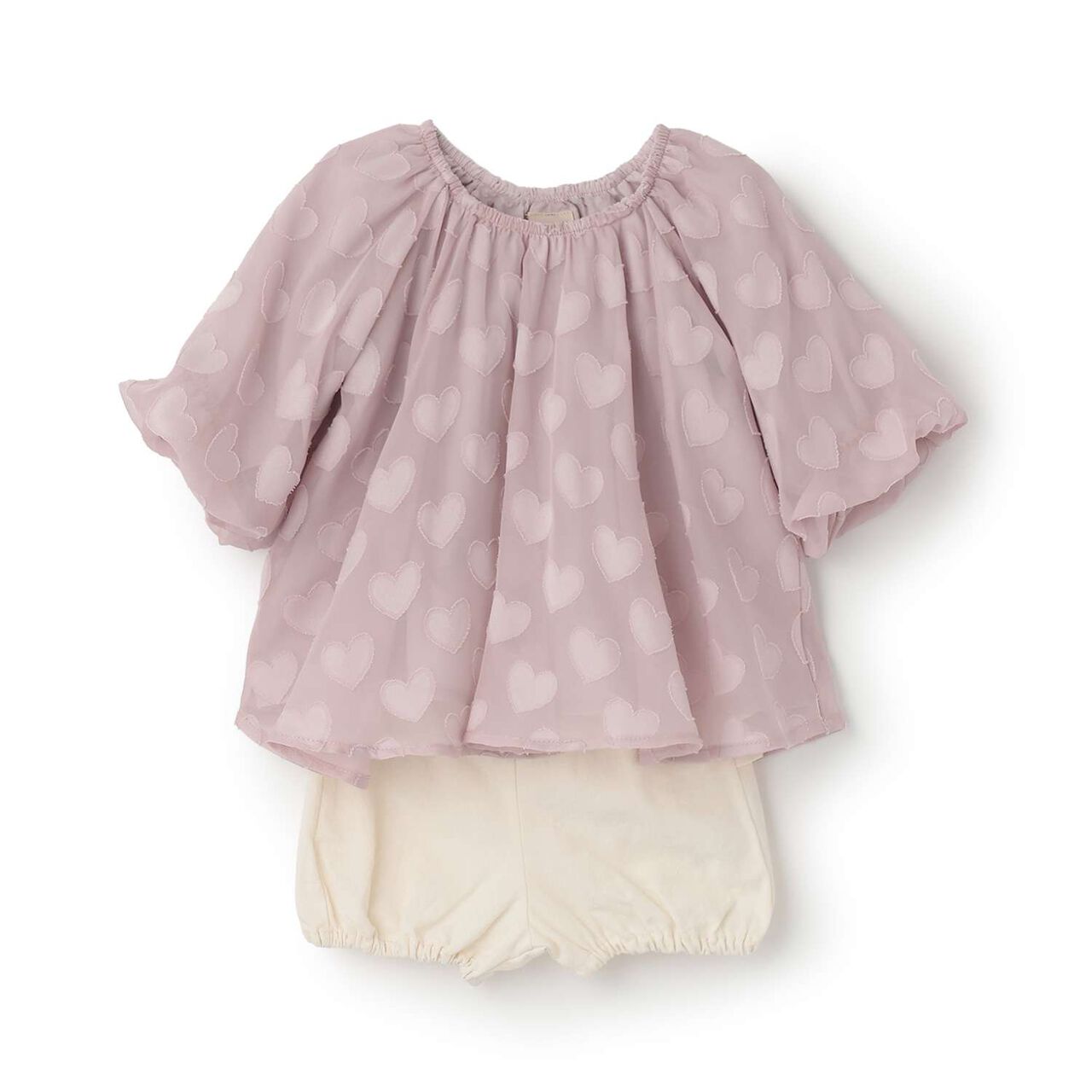 Heart Tunic Outfit Set,Light pink, large image number 0