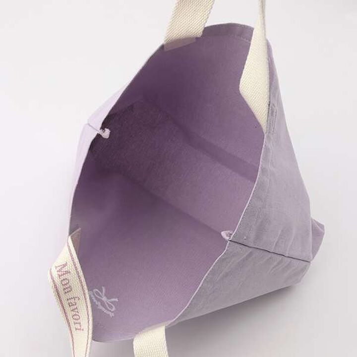 [GOOD PRICE] Recycled Cotton Ribbon Embroidery Tote,Lavender, medium image number 5