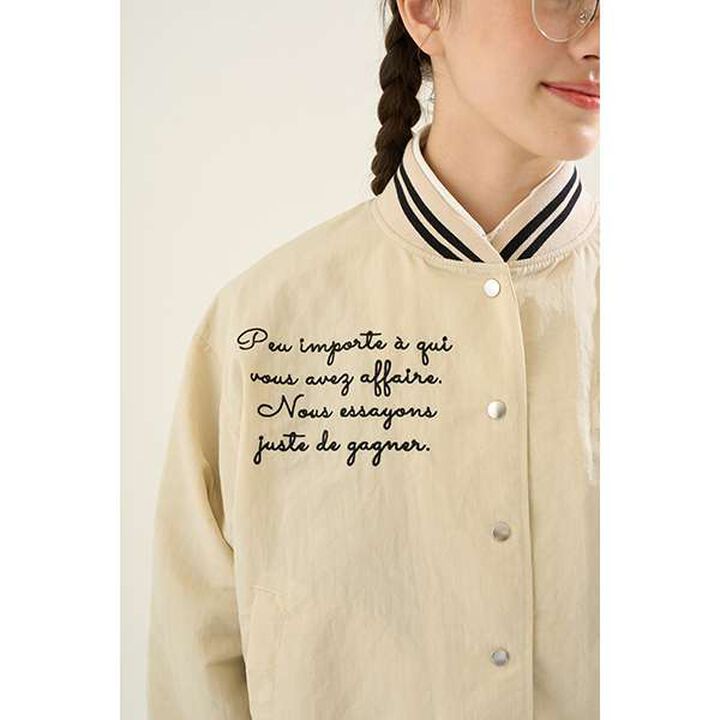 [AMI] Water-Repellent Ribbed Varsity Jacket,Ivory, medium image number 11