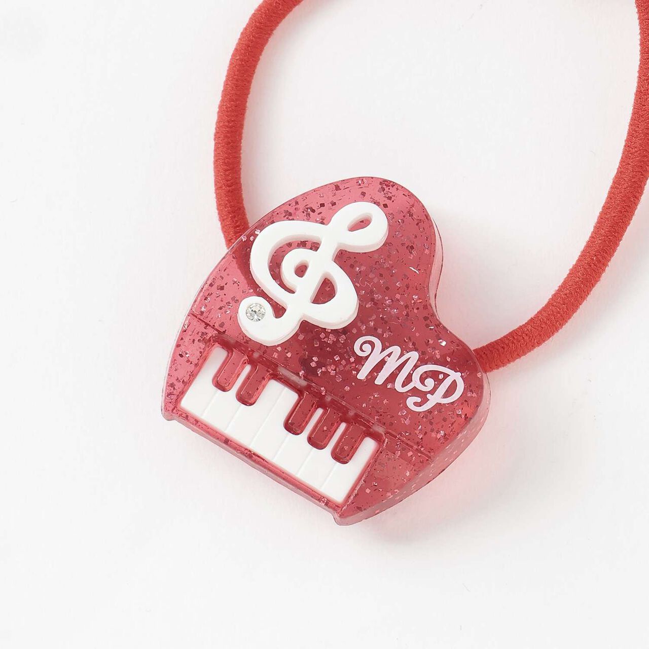 Piano Hair Ponytail Holder 2-Piece Set,Pink, large image number 1