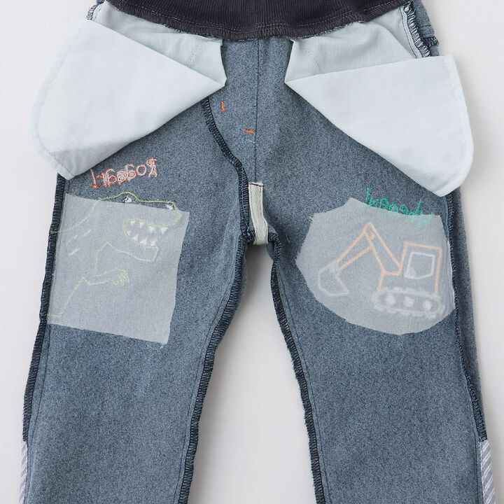 Dinosaur and Heavy Machinery Long-Length Straight Pants,Navy, medium image number 8