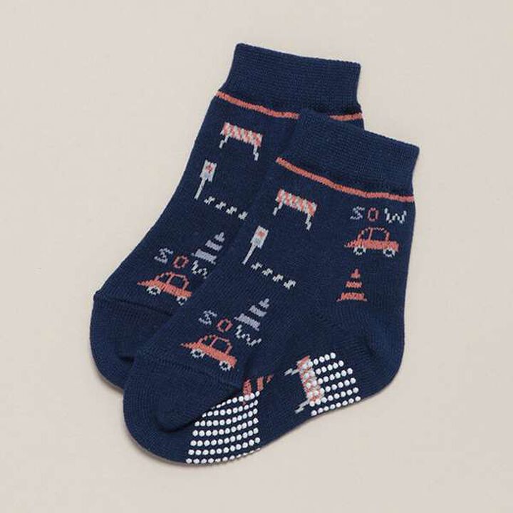 Boys' Car Socks,Navy, medium image number 0