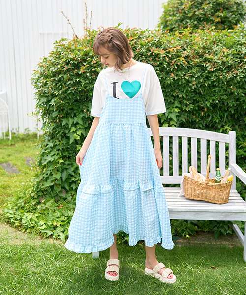 Gingham Check Camisole One-Piece Dress [Korean Fashion] | Narumiya