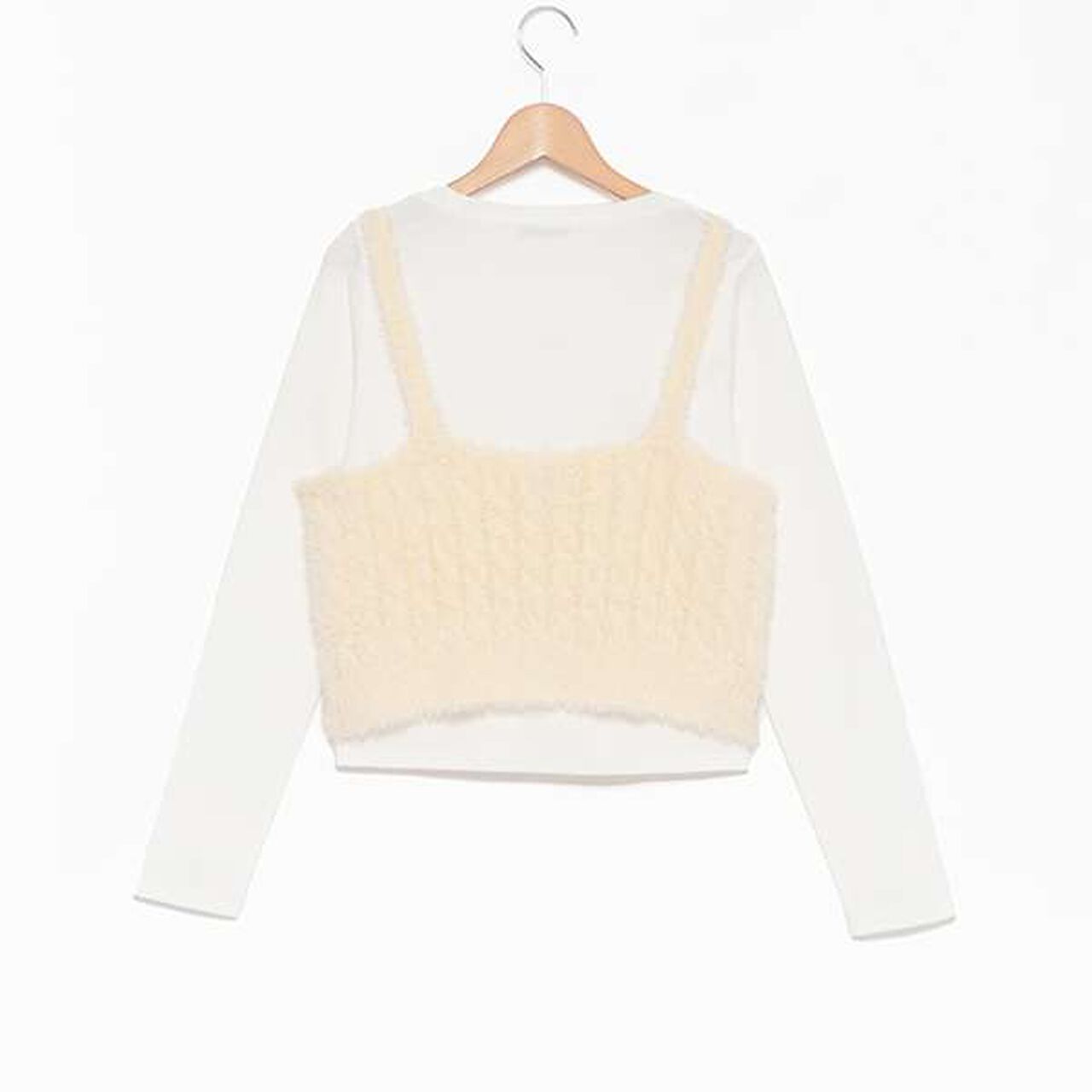 Washable Shaggy Vest Inner Set,Light gray, large image number 13