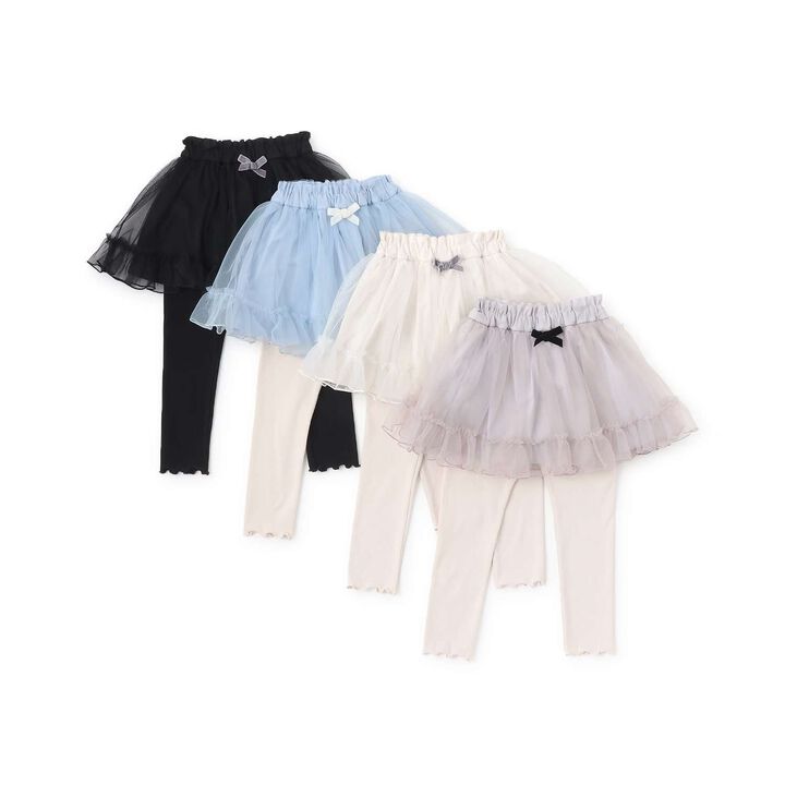 Frilly Tulle Skirt Shorts,Blue gray, medium image number 13
