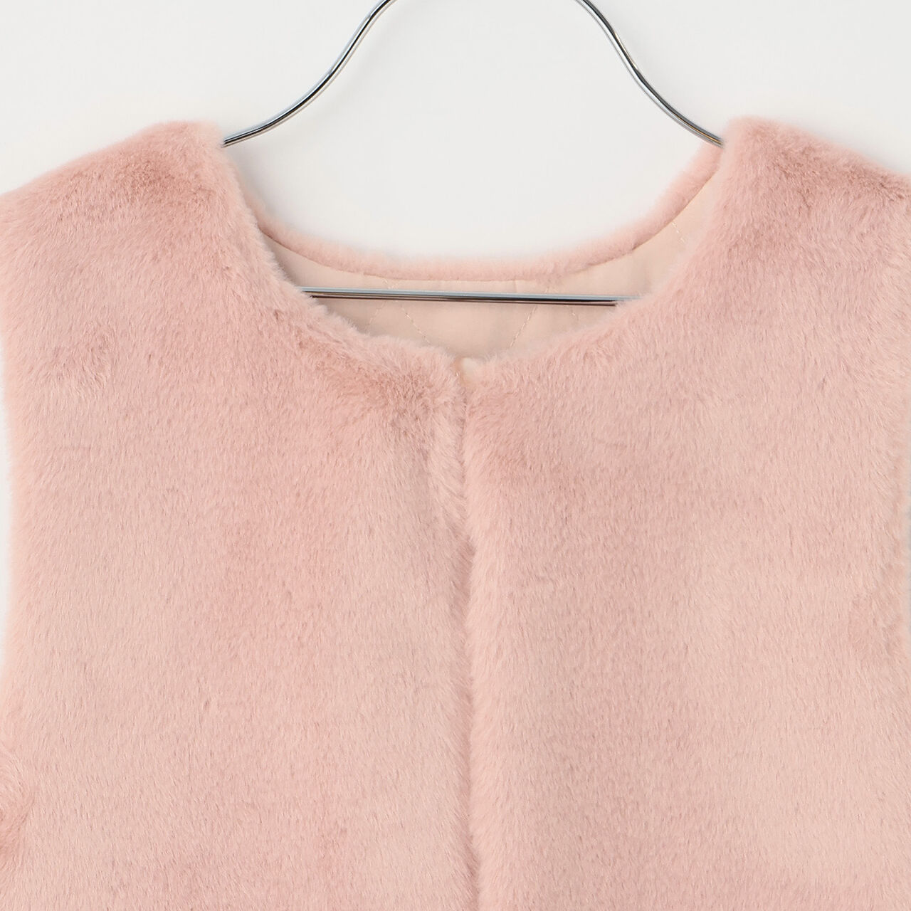 [Reversible] Faux Fur & Quilted Vest,Off white, large image number 5