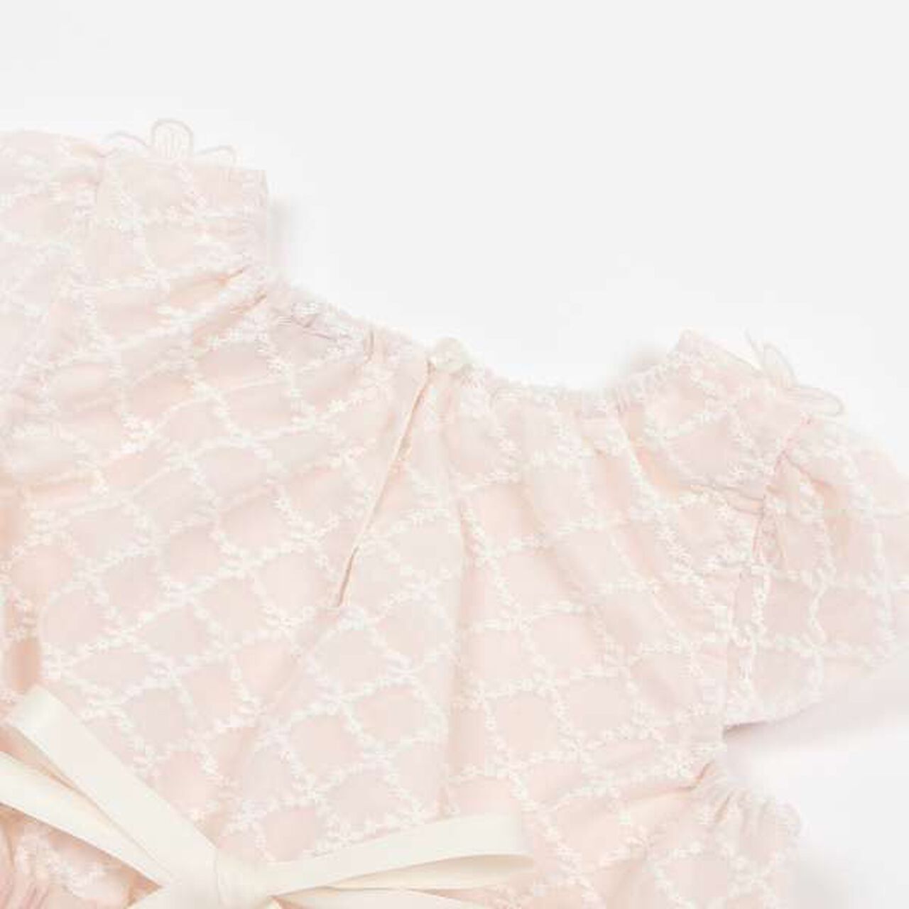 Flower Lace Tulle One-Piece Dress,Cream, large image number 9