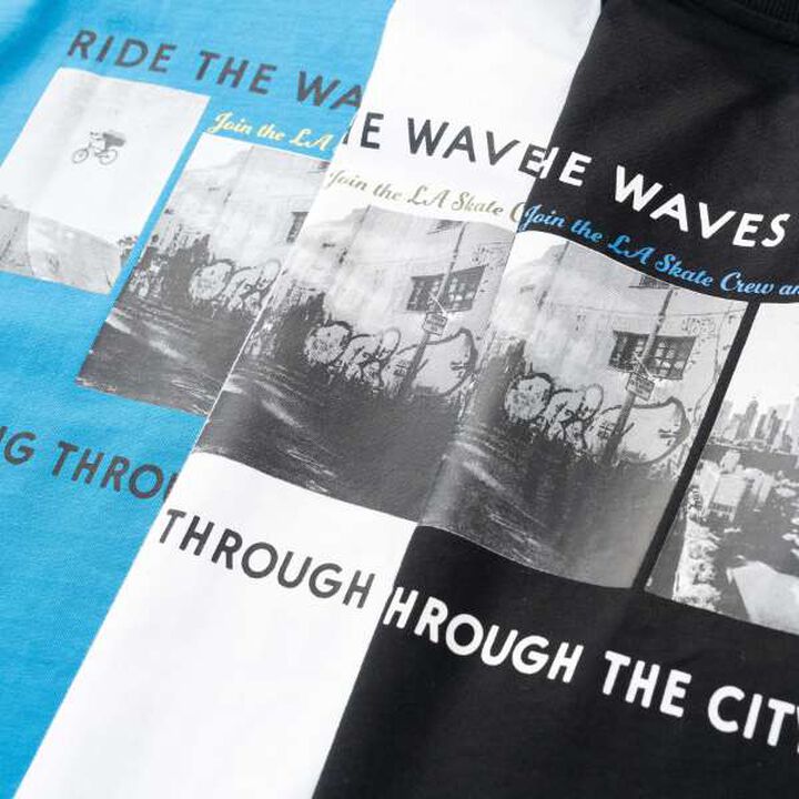 Back Photo Print Short Sleeve T-Shirt,Blue, medium image number 7