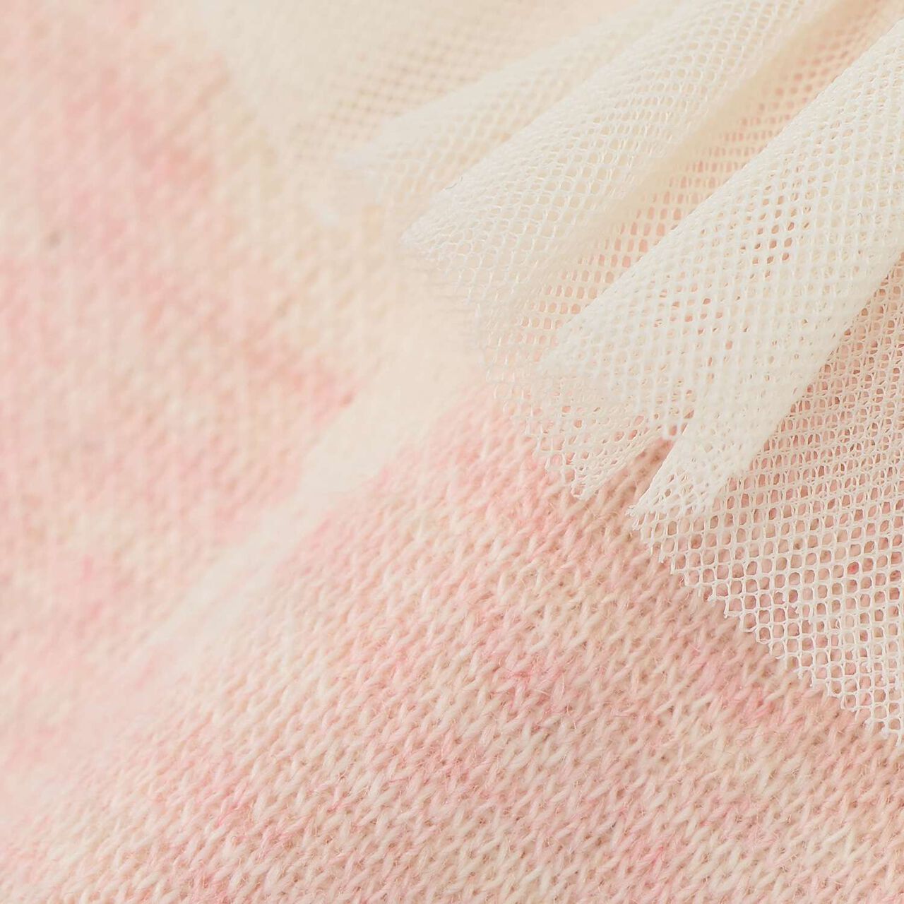 Organic Rabbit Jacquard Bib,Pink, large image number 3