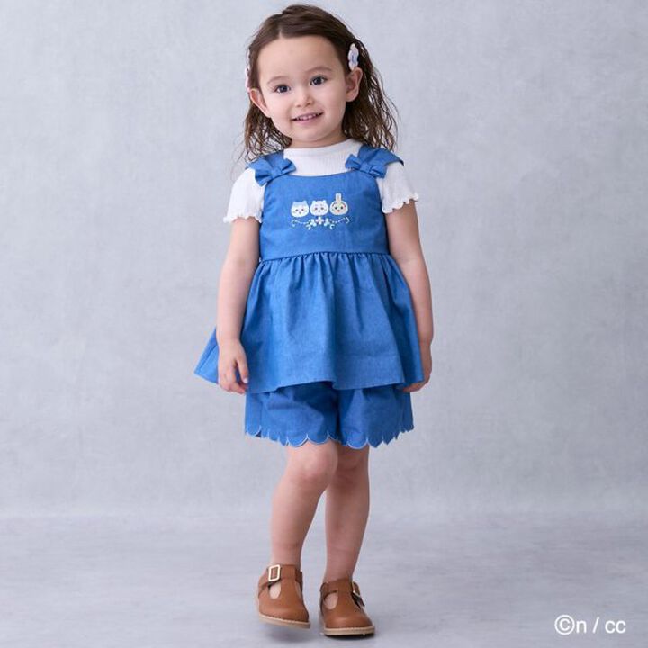 [Chikawa] Embroidered Peplum Blouse,Sax blue, medium image number 3