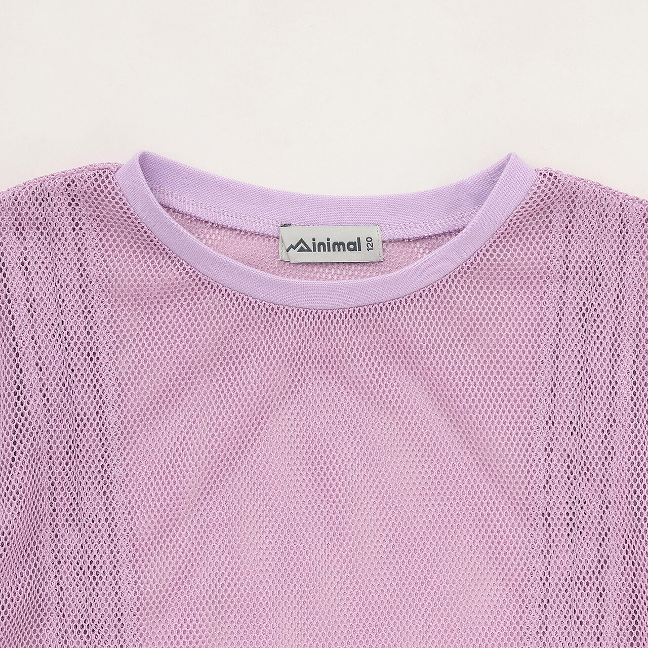 [Inner Lining Included] Mesh Drawstring Short Sleeve T-Shirt,Lavender, large image number 18