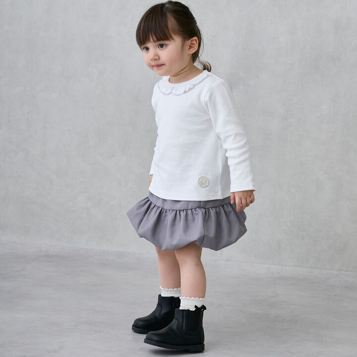 Peplum Balloon Skirt with Shorts,Blue, medium image number 4