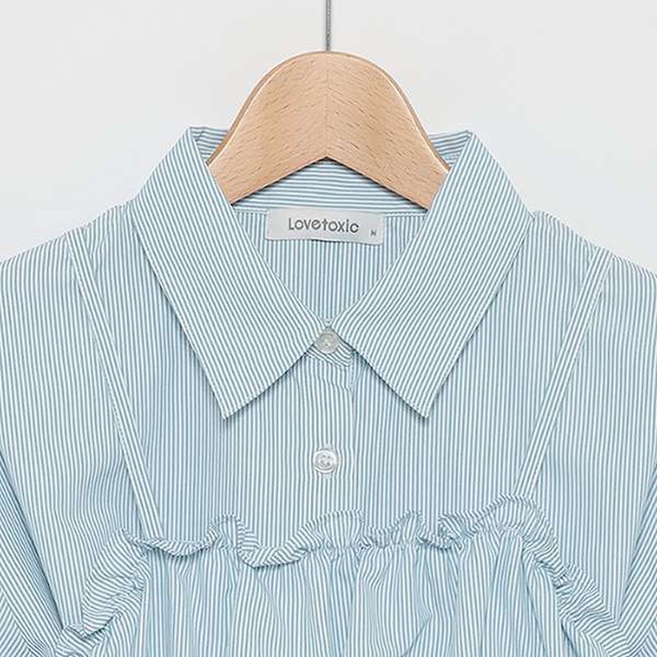 Shirt One-Piece Dress with Bustier,Blue, large image number 7