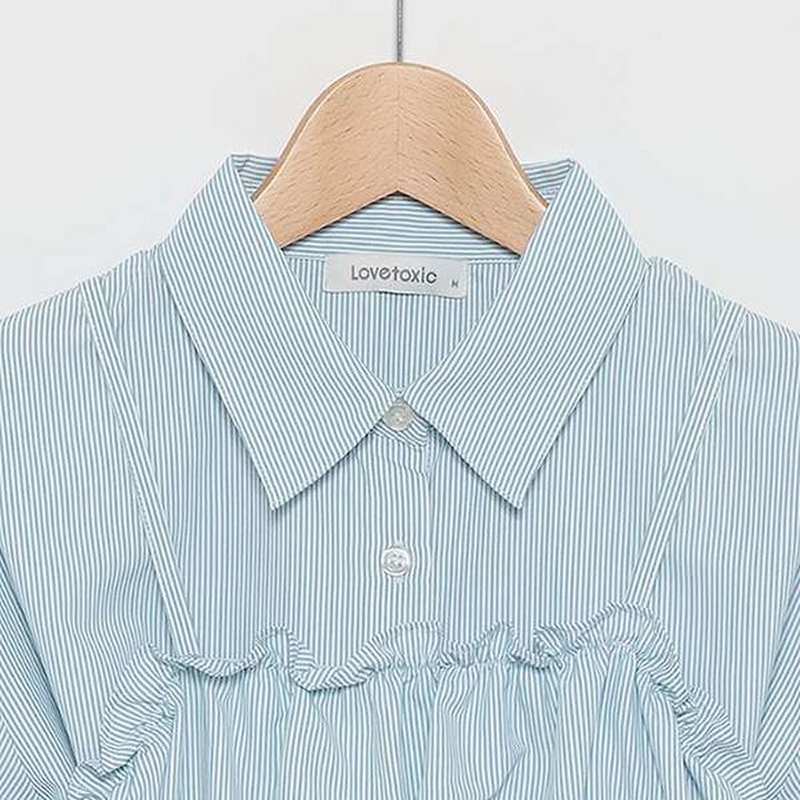 Shirt One-Piece Dress with Bustier,Blue, medium image number 7