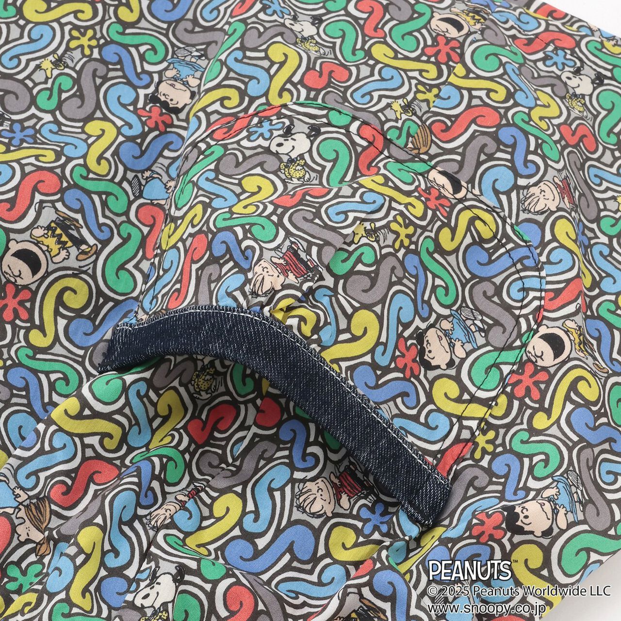 [PEANUTS] Denim Panel Jumper Skirt,Black, large image number 4