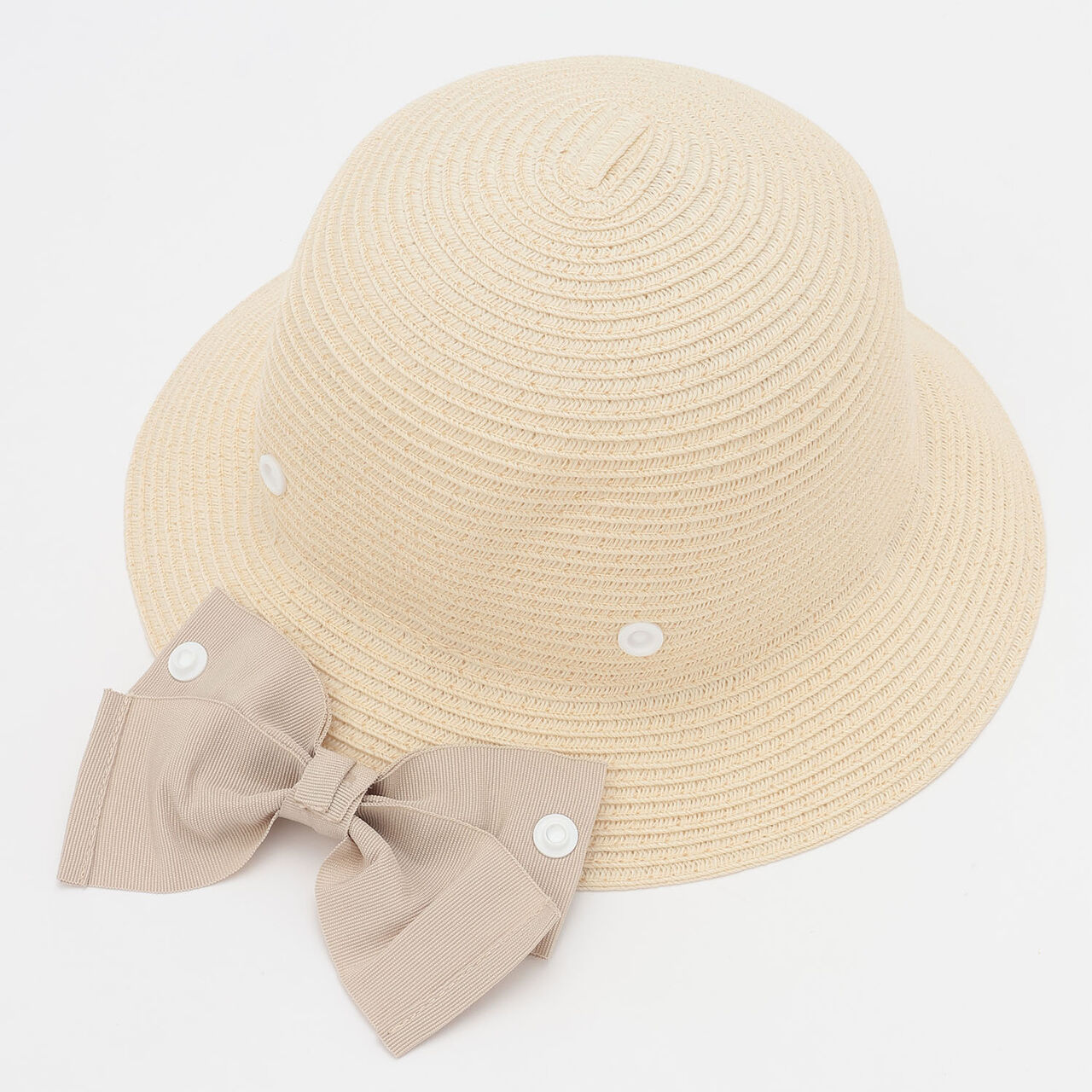 [Link] Foldable Ribbon Hat,Pearl white, large image number 2