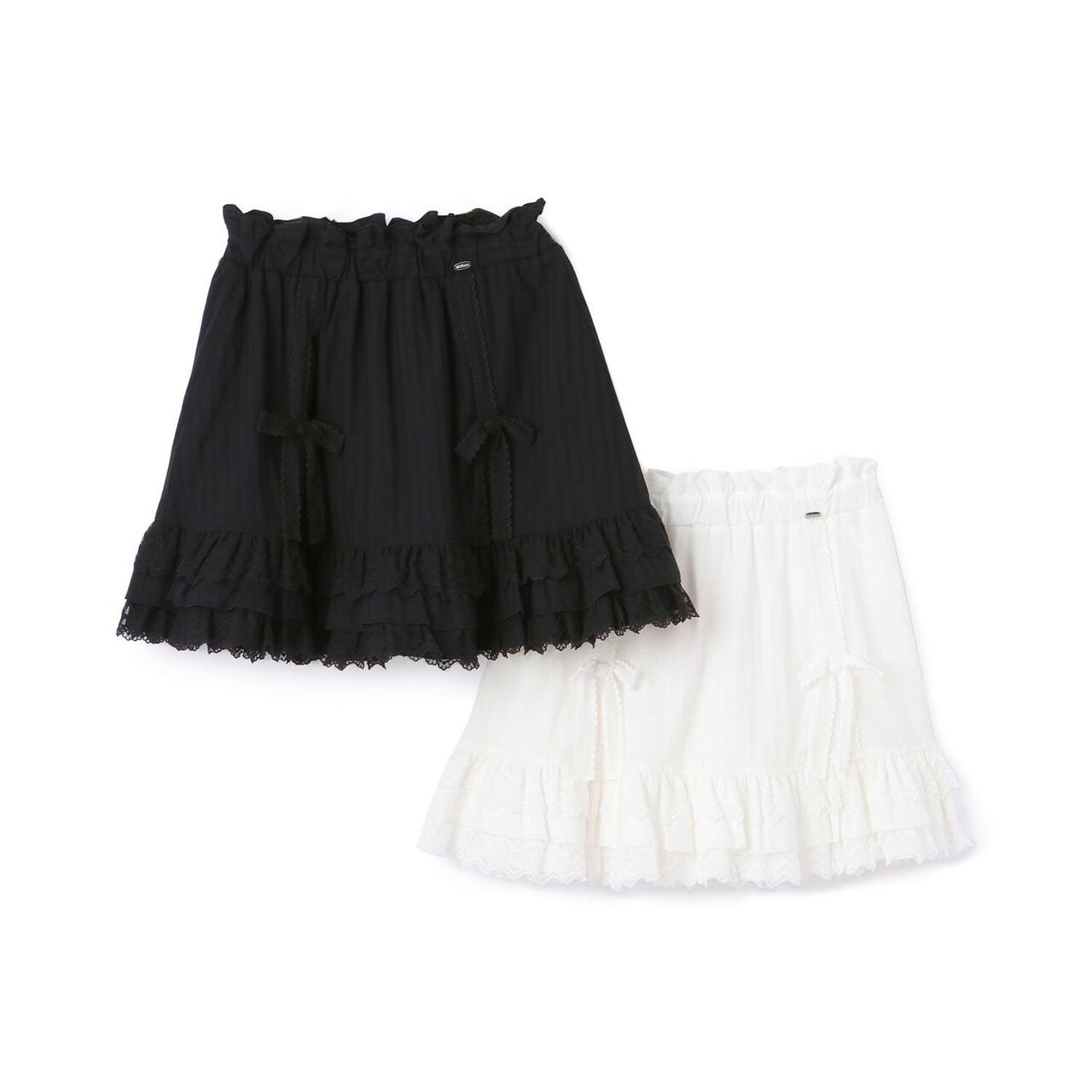 Lace Tiered Skirt,Off white, large image number 9