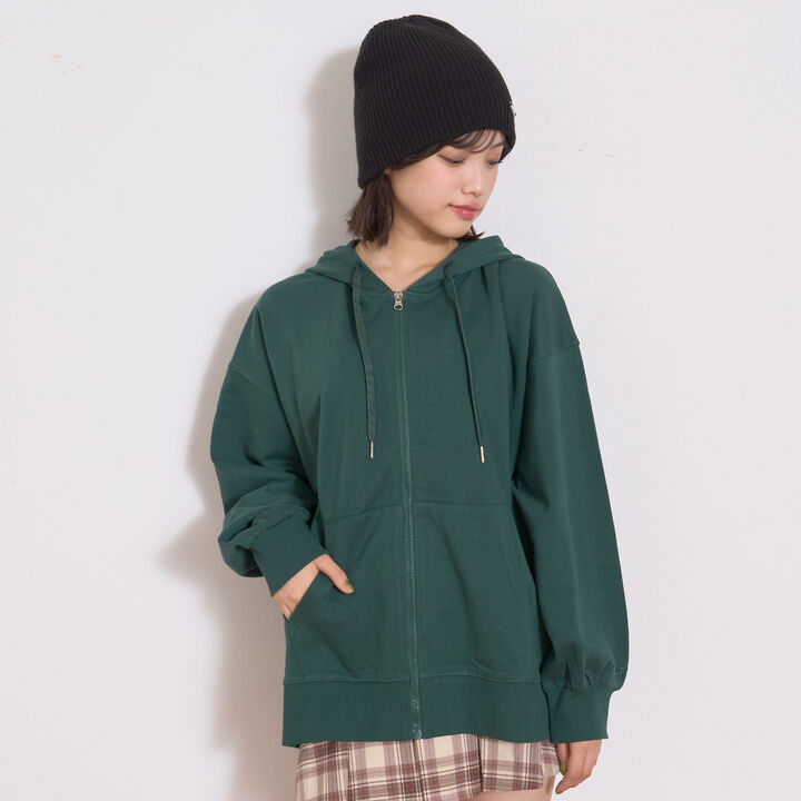 Wool Lined 100% Cotton Zip Parka,Green, medium image number 0