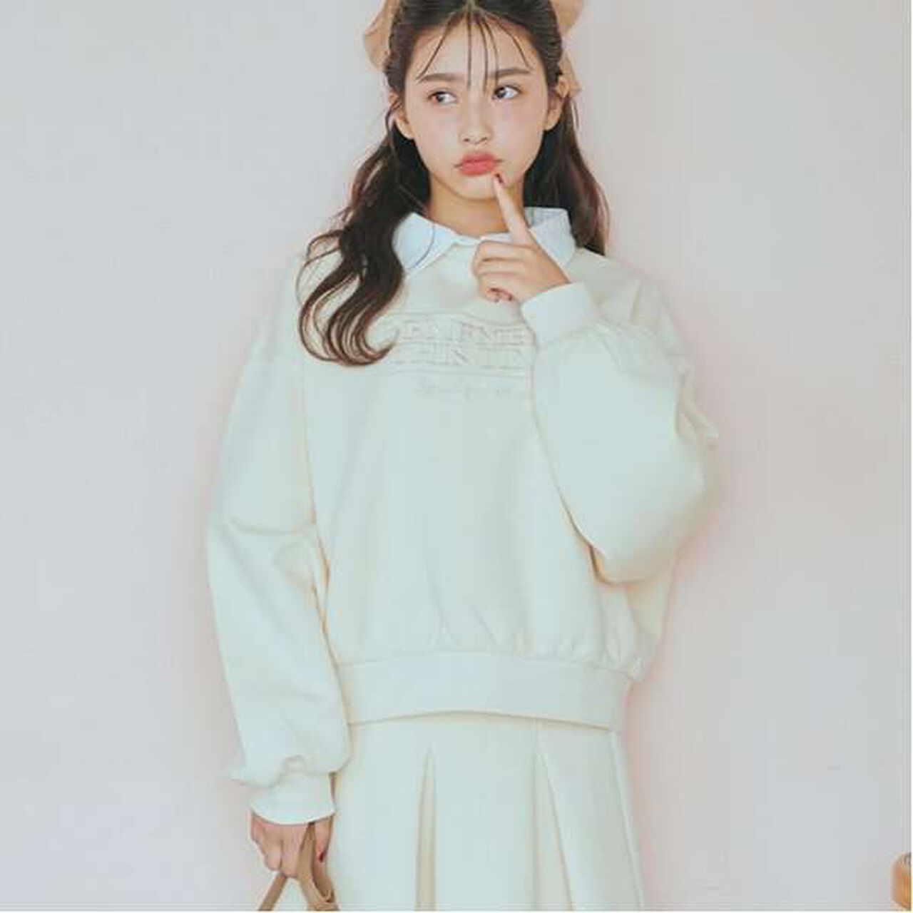 Collared Boxy Pullover,Mocha tea, large image number 16