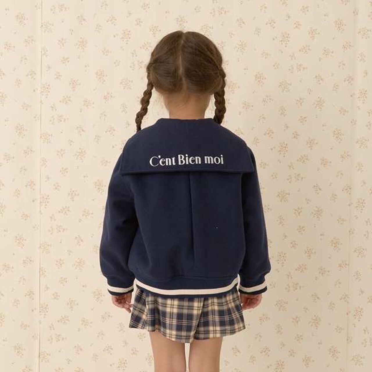 Sailor Collar Varsity Jacket,Beige, large image number 9