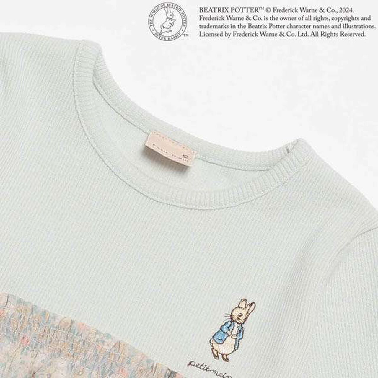 Peter Rabbit Floral Long Sleeve T-Shirt,Ivory, large image number 7