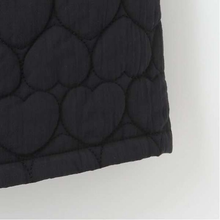 Heart Quilted Jumper Skirt,Charcoal gray, medium image number 7