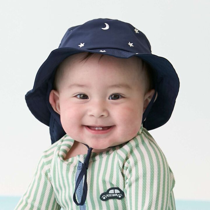 [Heat-Resistant] Embroidered Bucket Hat,Navy, medium image number 0