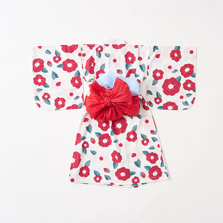 Pattern Assortment Easy-to-Wear One-Piece Yukata (2-Piece Obi Set),Deep red, medium image number 21