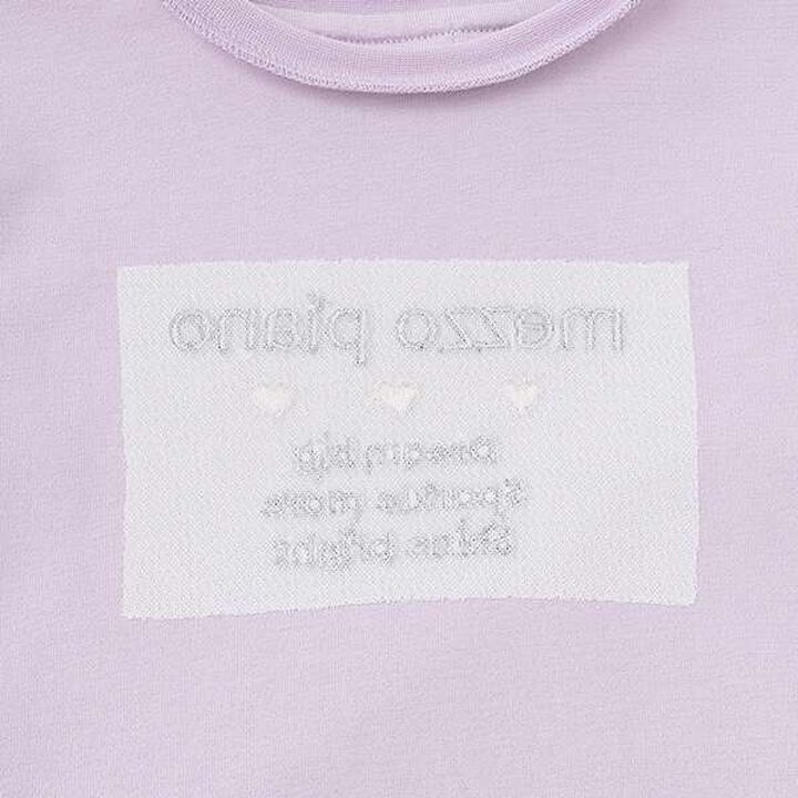 Gradient Mesh & Shoulder Cut Long Sleeve T-Shirt Set,Lilac, medium image number 10