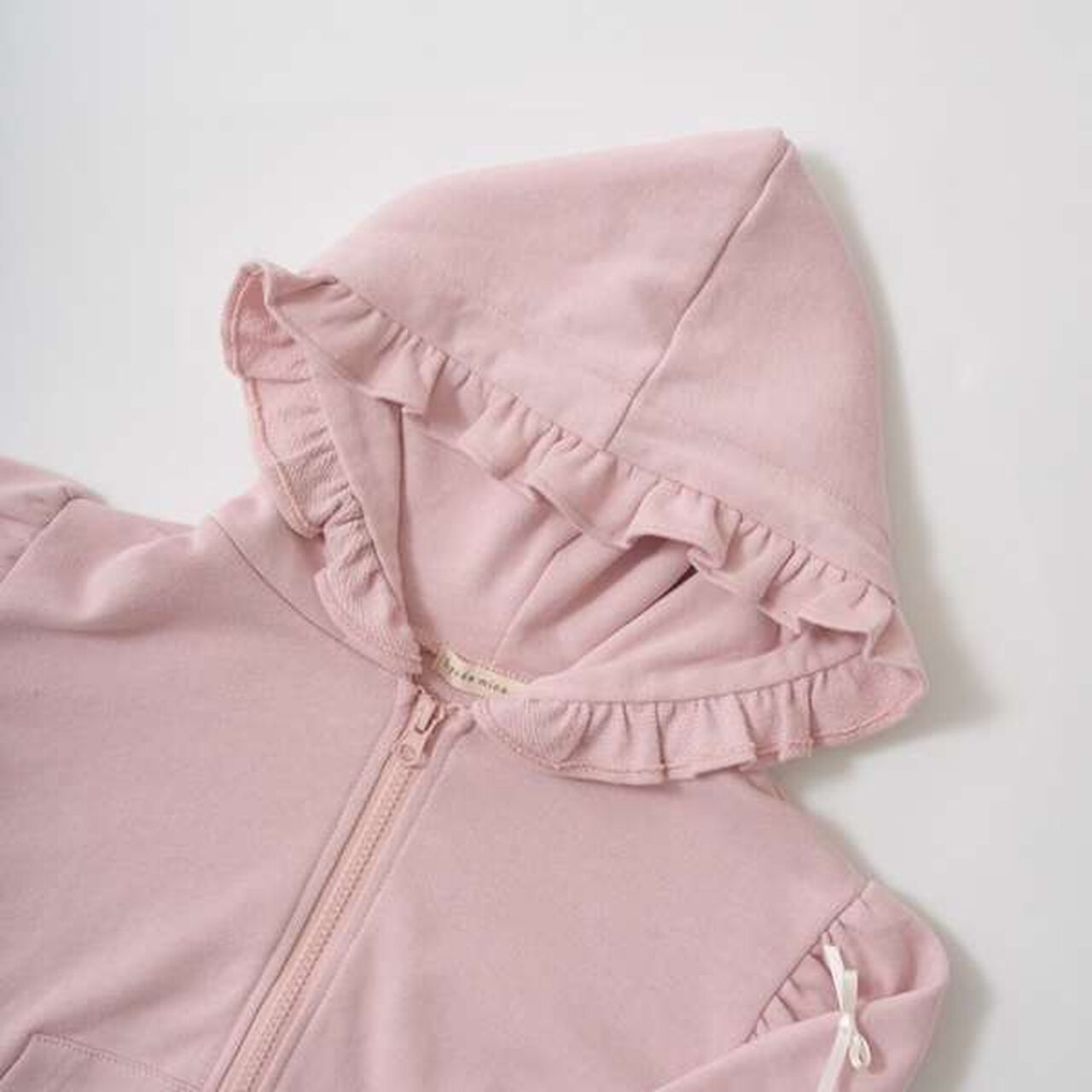 [Restock] Goodbye Pills Fleece Zip Parka with Frill and Ribbon,Ink blue, large image number 4