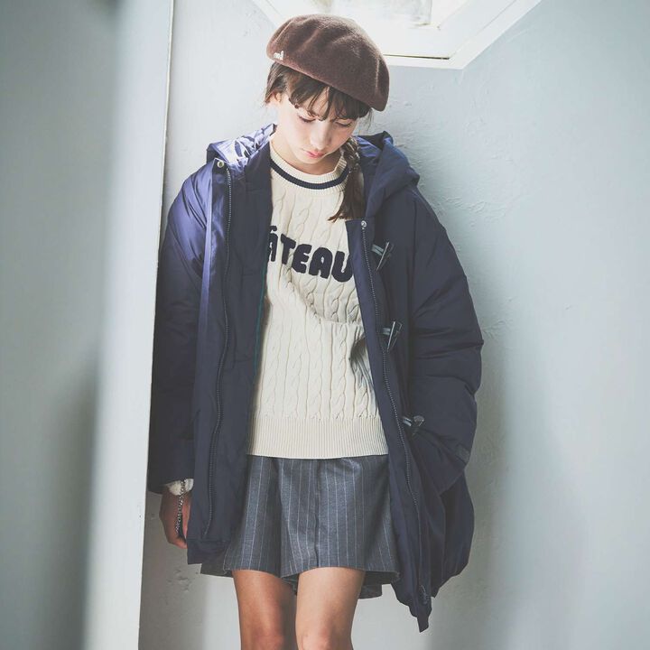 Sagara Logo Cable Knitwear[Available in 130cm],Sax blue, medium image number 10