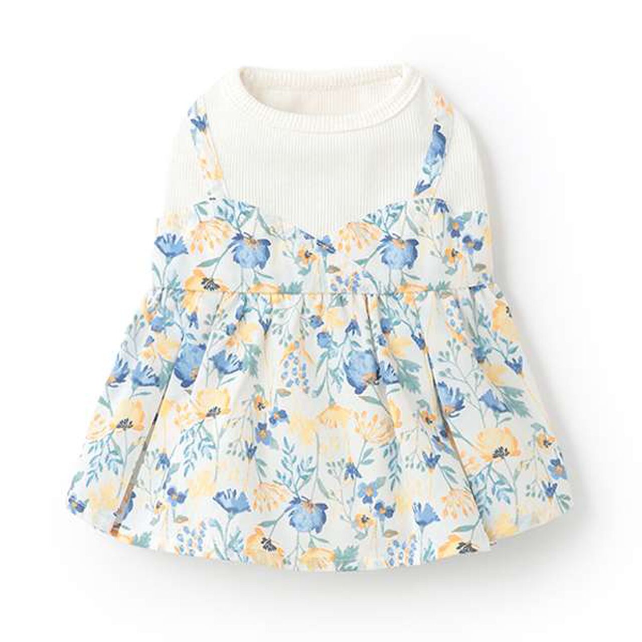 [DOG] Floral Pattern Docking Dress,Blue, large image number 9