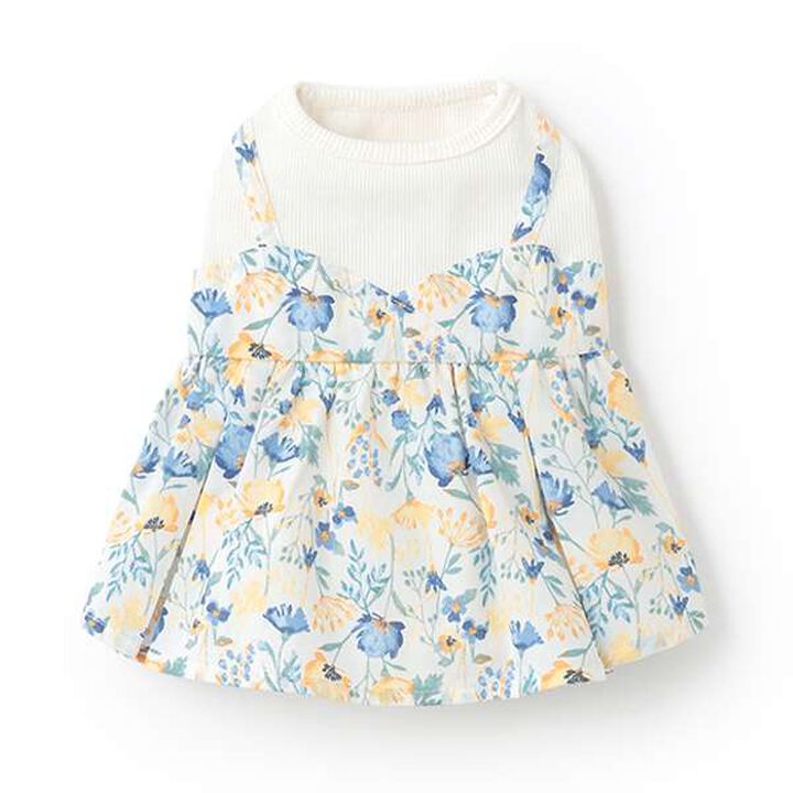 [DOG] Floral Pattern Docking Dress,Blue, medium image number 9