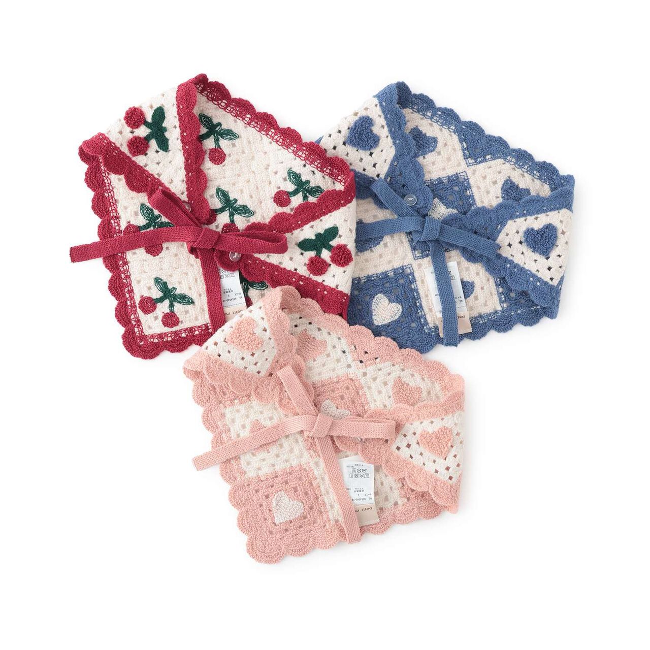 Black Crochet Scarf,Red, large image number 9