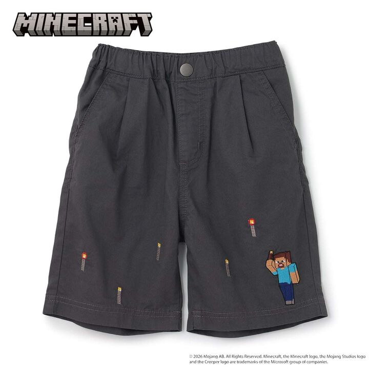 [MINECRAFT] Embroidered Half Pants,Beige, medium image number 5