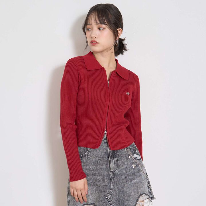 [LTXC] Rib WZIP Cardigan,Brown, medium image number 4