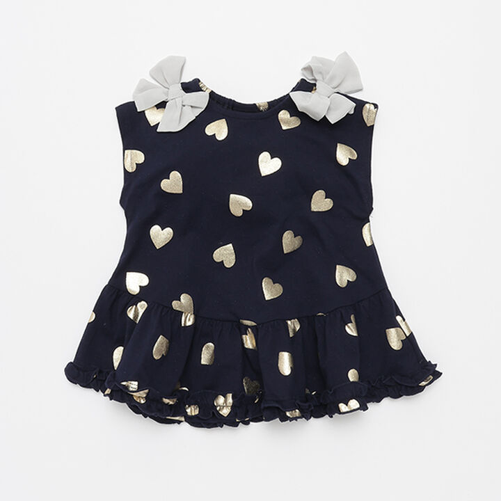 Cool Touch Foil Heart Cut Tunic,Navy, medium image number 0