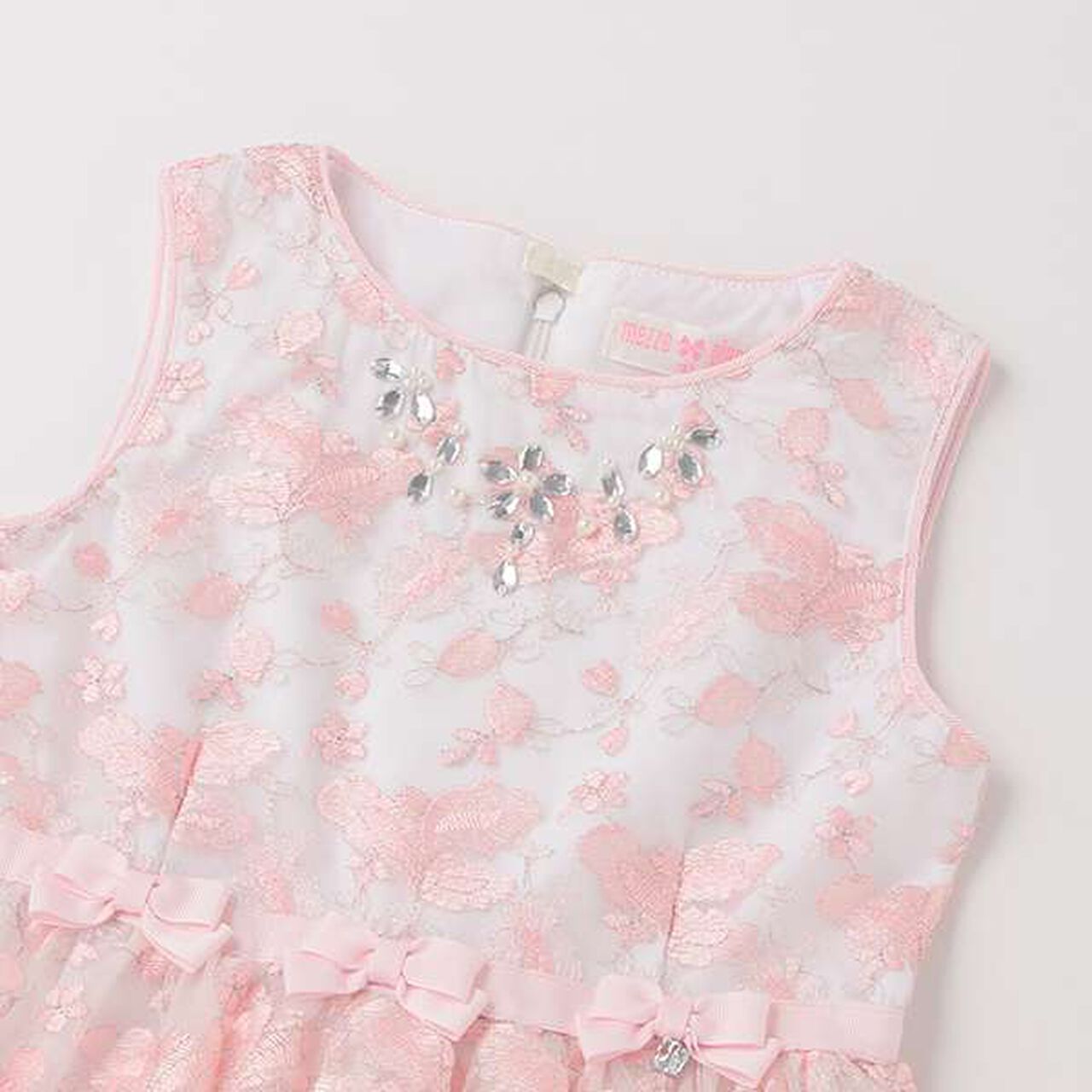 Floral Embroidery Lace One-Piece Dress,Light pink, large image number 4