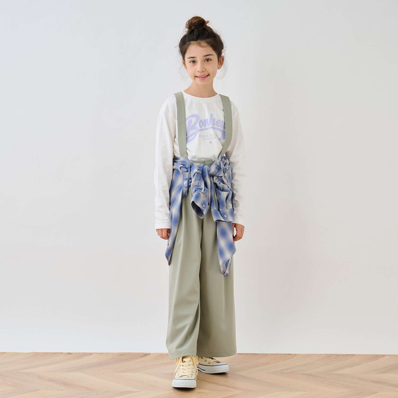 Suspender Wide Pants,Gray, large image number 15