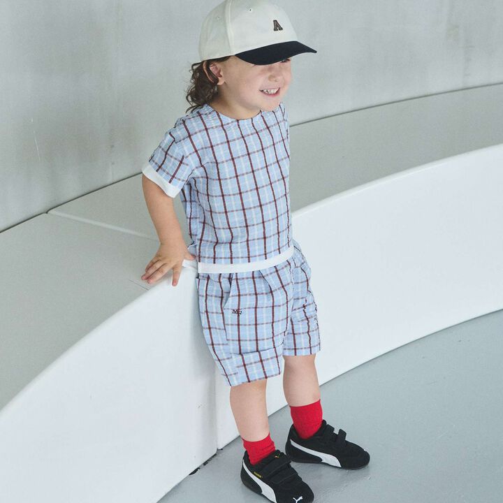 [Fujimoto Miki Collaboration] Boys Checkered Outfit Set,Pearl white, medium image number 2
