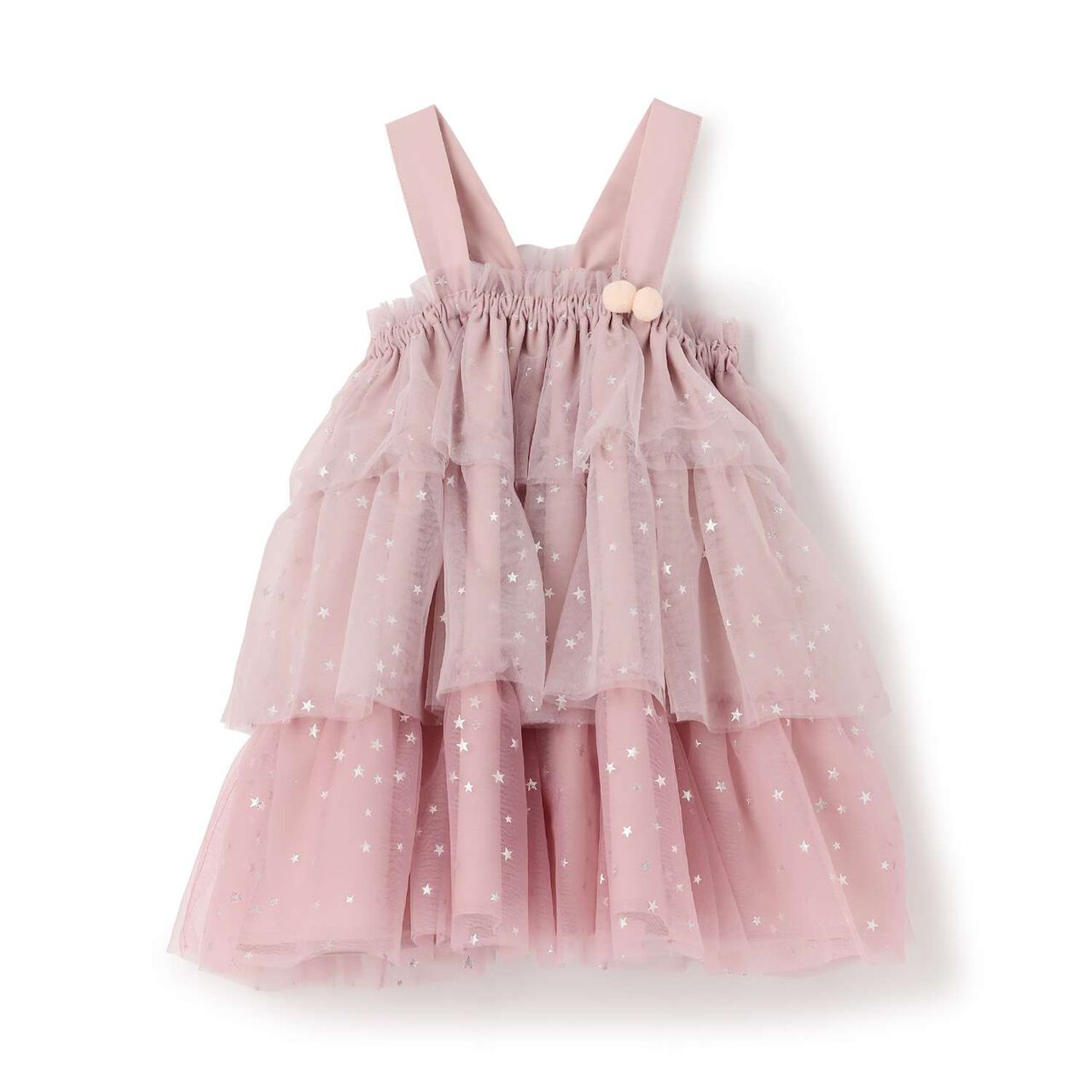 Tulle Frill One-Piece Dress,Blue green, large image number 7