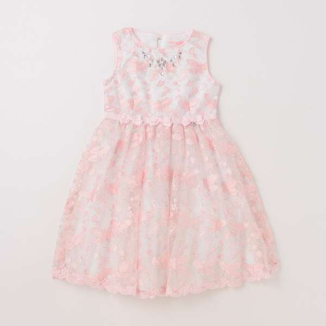 Floral Embroidery Lace One-Piece Dress,Light pink, large image number 0