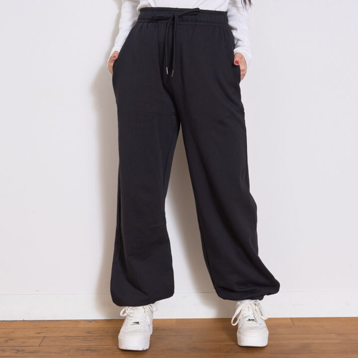 Wool Lined 100% Cotton Sweat Jogger Pants,Black, medium image number 0