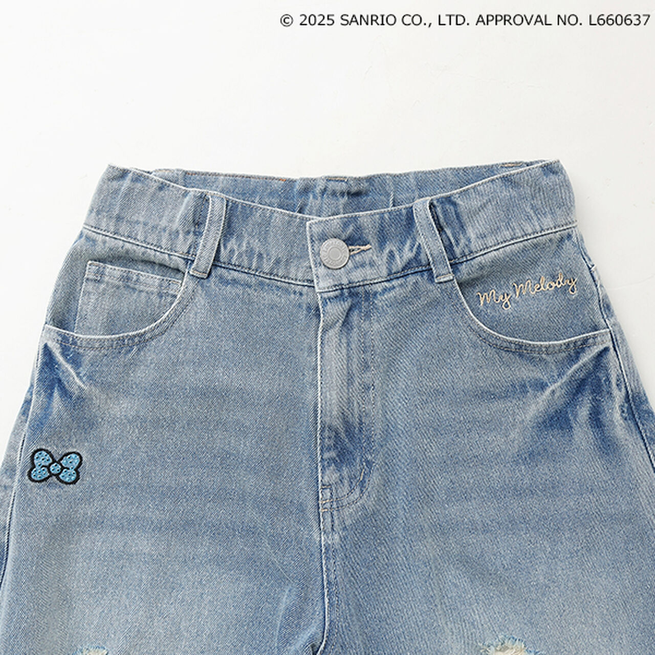 [My Melody & Kuromi] Distressed Shorts,Gray, large image number 22