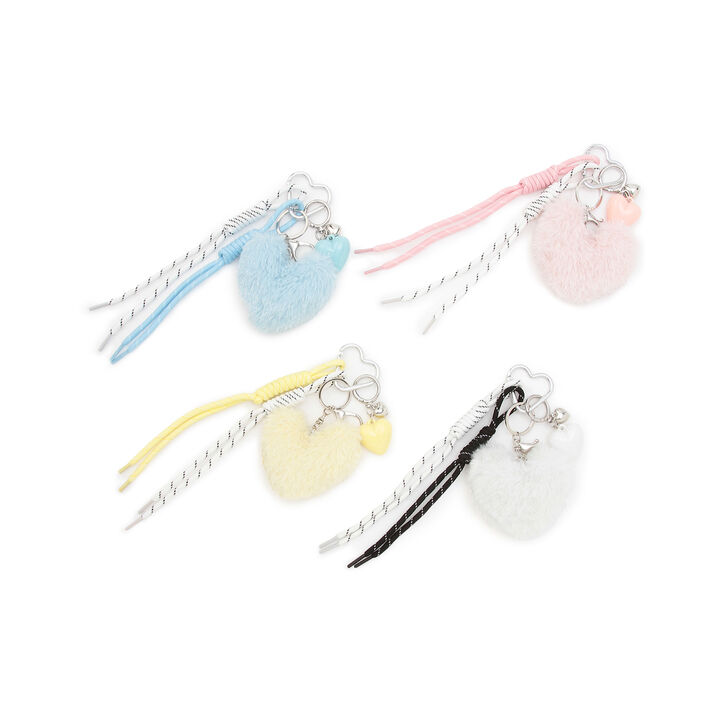 Lame Fur Heart Charm,Pink, medium image number 4